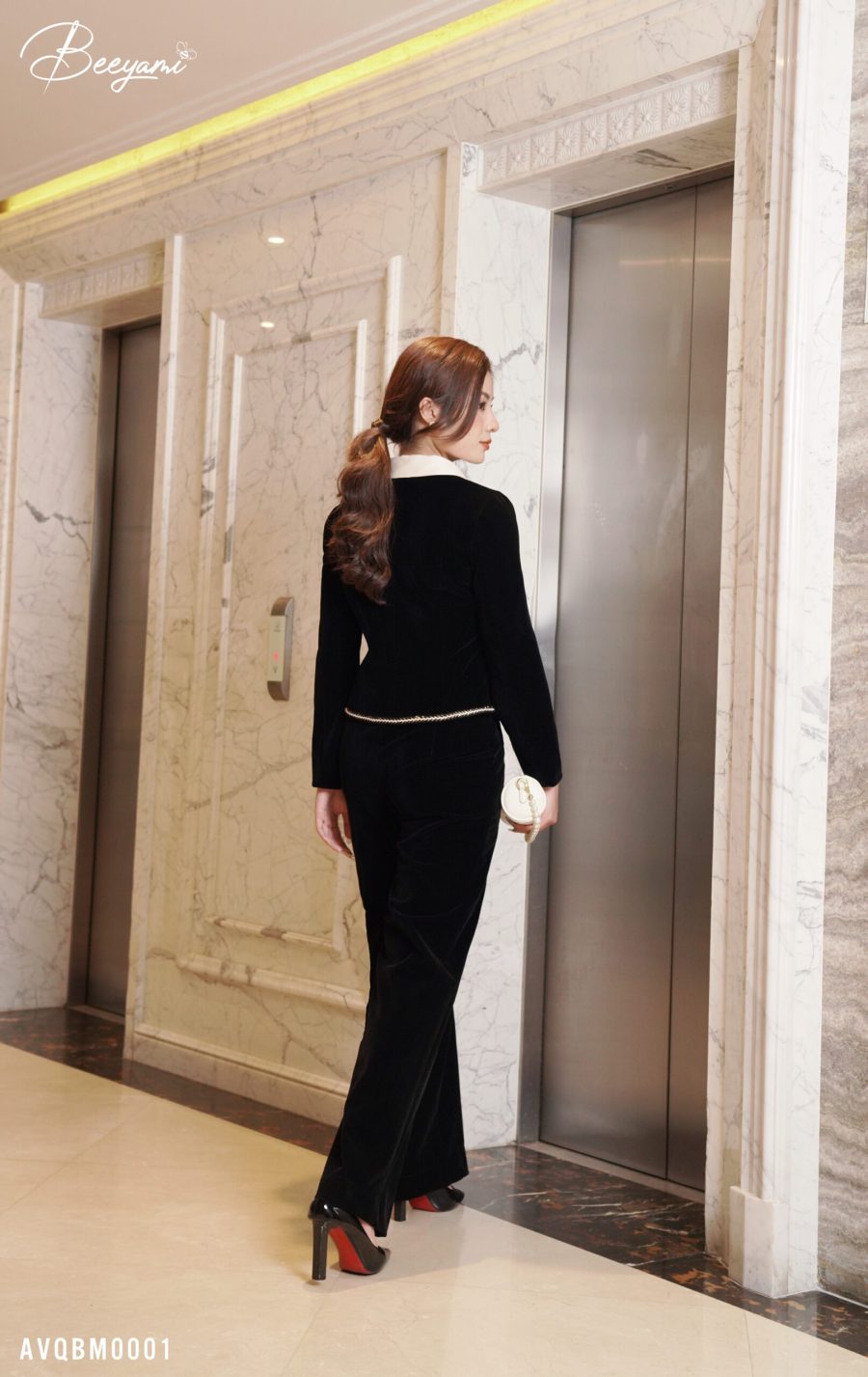 áo vest nhung đen dáng ngắn – 6